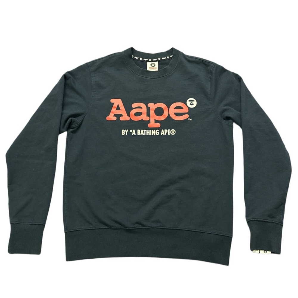 AAPE BY A BATHING APE men's navy graphic crewneck sweater, S.